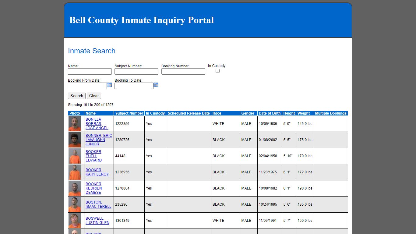 Inmate Search